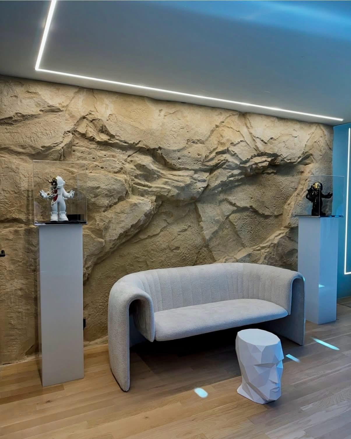 Sculpted carved rock wall finish high realism